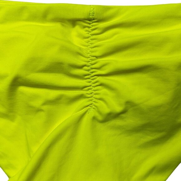 BECCA Swim Bottom Yellow Size‎ XS Hipster Shirred Neon NEW - Picture 4 of 7